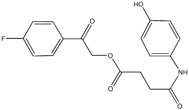 2-(4-fluorophenyl)-2-oxoethyl 4-(4-hydroxyanilino)-4-oxobutanoate 구조식 이미지