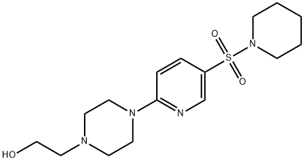 2-{4-[5-(1-piperidinylsulfonyl)-2-pyridinyl]-1-piperazinyl}ethanol 구조식 이미지