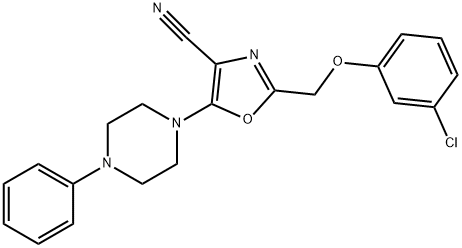 2-[(3-chlorophenoxy)methyl]-5-(4-phenyl-1-piperazinyl)-1,3-oxazole-4-carbonitrile Structure