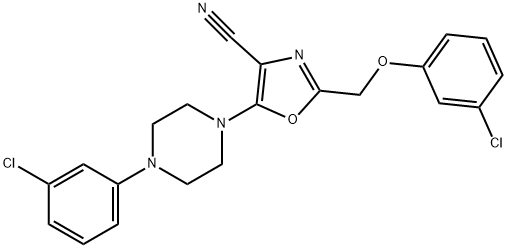 2-[(3-chlorophenoxy)methyl]-5-[4-(3-chlorophenyl)-1-piperazinyl]-1,3-oxazole-4-carbonitrile Structure