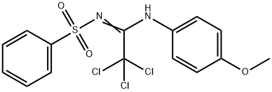 N-[2,2,2-trichloro-N-(4-methoxyphenyl)ethanimidoyl]benzenesulfonamide Structure