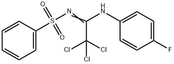 N-[2,2,2-trichloro-N-(4-fluorophenyl)ethanimidoyl]benzenesulfonamide Structure