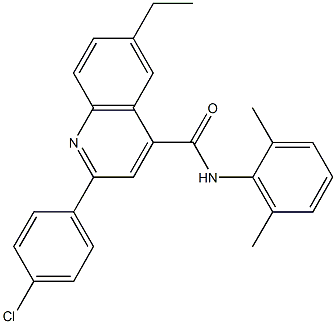 2-(4-chlorophenyl)-N-(2,6-dimethylphenyl)-6-ethyl-4-quinolinecarboxamide Structure