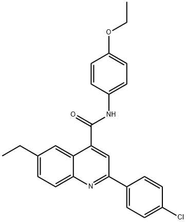 2-(4-chlorophenyl)-N-(4-ethoxyphenyl)-6-ethyl-4-quinolinecarboxamide Structure