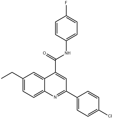 2-(4-chlorophenyl)-6-ethyl-N-(4-fluorophenyl)-4-quinolinecarboxamide Structure