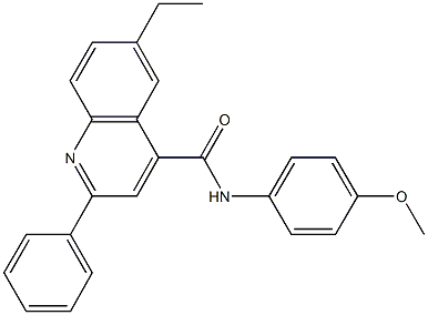 6-ethyl-N-(4-methoxyphenyl)-2-phenyl-4-quinolinecarboxamide 구조식 이미지