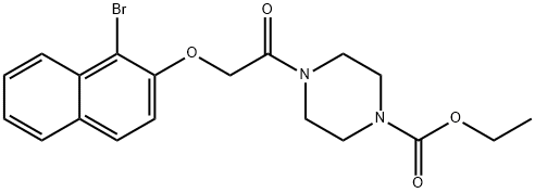 ethyl 4-{[(1-bromo-2-naphthyl)oxy]acetyl}-1-piperazinecarboxylate Structure