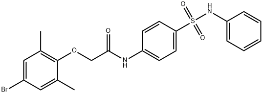 N-[4-(anilinosulfonyl)phenyl]-2-(4-bromo-2,6-dimethylphenoxy)acetamide 구조식 이미지
