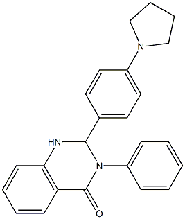 3-phenyl-2-[4-(1-pyrrolidinyl)phenyl]-2,3-dihydro-4(1H)-quinazolinone 구조식 이미지