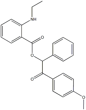 2-(4-methoxyphenyl)-2-oxo-1-phenylethyl 2-(ethylamino)benzoate 구조식 이미지