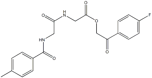 2-(4-fluorophenyl)-2-oxoethyl ({[(4-methylbenzoyl)amino]acetyl}amino)acetate Structure