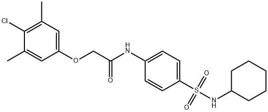 2-(4-chloro-3,5-dimethylphenoxy)-N-{4-[(cyclohexylamino)sulfonyl]phenyl}acetamide Structure