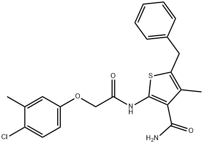 5-benzyl-2-{[(4-chloro-3-methylphenoxy)acetyl]amino}-4-methyl-3-thiophenecarboxamide 구조식 이미지