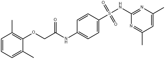 2-(2,6-dimethylphenoxy)-N-(4-{[(4,6-dimethyl-2-pyrimidinyl)amino]sulfonyl}phenyl)acetamide 구조식 이미지