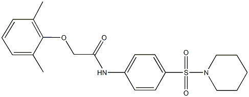 2-(2,6-dimethylphenoxy)-N-[4-(1-piperidinylsulfonyl)phenyl]acetamide 구조식 이미지