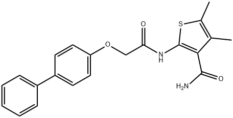 2-{[([1,1'-biphenyl]-4-yloxy)acetyl]amino}-4,5-dimethyl-3-thiophenecarboxamide 구조식 이미지