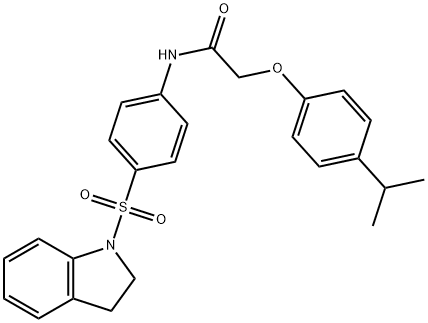 N-[4-(2,3-dihydro-1H-indol-1-ylsulfonyl)phenyl]-2-(4-isopropylphenoxy)acetamide 구조식 이미지
