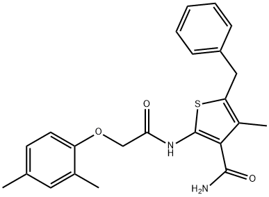 5-benzyl-2-{[(2,4-dimethylphenoxy)acetyl]amino}-4-methyl-3-thiophenecarboxamide Structure