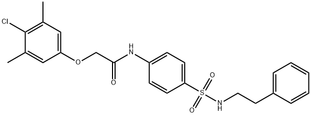 2-(4-chloro-3,5-dimethylphenoxy)-N-(4-{[(2-phenylethyl)amino]sulfonyl}phenyl)acetamide 구조식 이미지