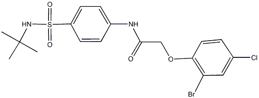 2-(2-bromo-4-chlorophenoxy)-N-{4-[(tert-butylamino)sulfonyl]phenyl}acetamide Structure