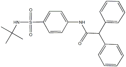 N-{4-[(tert-butylamino)sulfonyl]phenyl}-2,2-diphenylacetamide 구조식 이미지