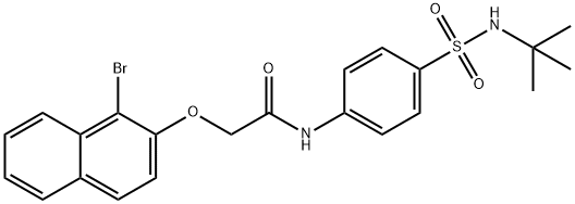 2-[(1-bromo-2-naphthyl)oxy]-N-{4-[(tert-butylamino)sulfonyl]phenyl}acetamide 구조식 이미지