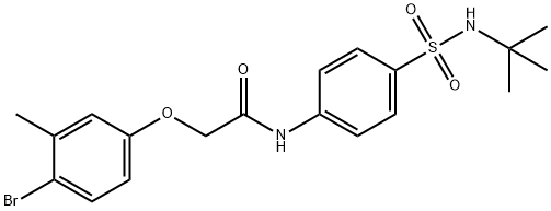 2-(4-bromo-3-methylphenoxy)-N-{4-[(tert-butylamino)sulfonyl]phenyl}acetamide 구조식 이미지