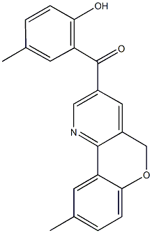 (2-hydroxy-5-methylphenyl)(9-methyl-5H-chromeno[4,3-b]pyridin-3-yl)methanone 구조식 이미지