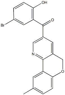 (5-bromo-2-hydroxyphenyl)(9-methyl-5H-chromeno[4,3-b]pyridin-3-yl)methanone Structure