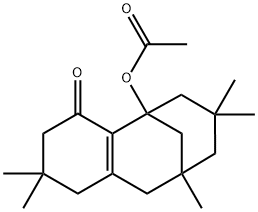 5,5,9,11,11-pentamethyl-3-oxotricyclo[7.3.1.0~2,7~]tridec-2(7)-en-1-yl acetate Structure