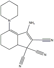 3-amino-4-(1-piperidinyl)-5,6,7,7a-tetrahydro-1H-indene-1,1,2-tricarbonitrile Structure