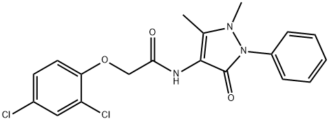 2-(2,4-dichlorophenoxy)-N-(1,5-dimethyl-3-oxo-2-phenyl-2,3-dihydro-1H-pyrazol-4-yl)acetamide 구조식 이미지