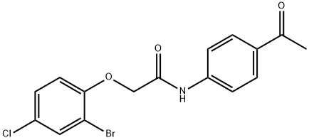 N-(4-acetylphenyl)-2-(2-bromo-4-chlorophenoxy)acetamide Structure