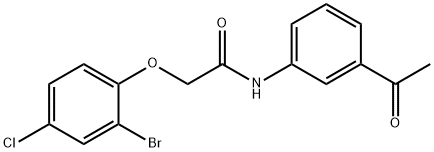 N-(3-acetylphenyl)-2-(2-bromo-4-chlorophenoxy)acetamide 구조식 이미지