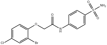 N-[4-(aminosulfonyl)phenyl]-2-(2-bromo-4-chlorophenoxy)acetamide 구조식 이미지