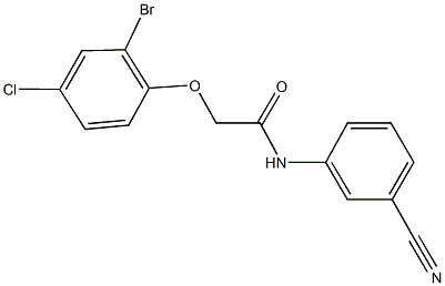 2-(2-bromo-4-chlorophenoxy)-N-(3-cyanophenyl)acetamide 구조식 이미지