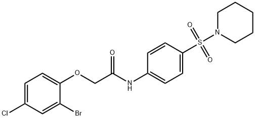 2-(2-bromo-4-chlorophenoxy)-N-[4-(1-piperidinylsulfonyl)phenyl]acetamide 구조식 이미지