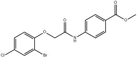 methyl 4-{[(2-bromo-4-chlorophenoxy)acetyl]amino}benzoate 구조식 이미지