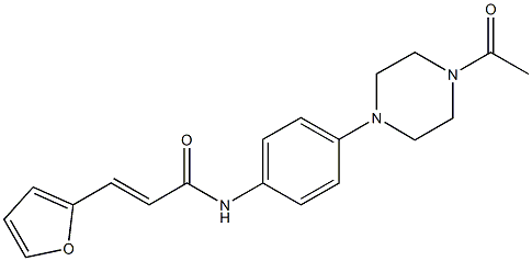 N-[4-(4-acetyl-1-piperazinyl)phenyl]-3-(2-furyl)acrylamide 구조식 이미지