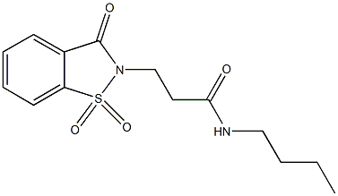 N-butyl-3-(1,1-dioxido-3-oxo-1,2-benzisothiazol-2(3H)-yl)propanamide 구조식 이미지