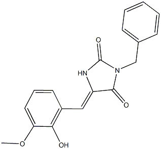 3-benzyl-5-(2-hydroxy-3-methoxybenzylidene)-2,4-imidazolidinedione 구조식 이미지