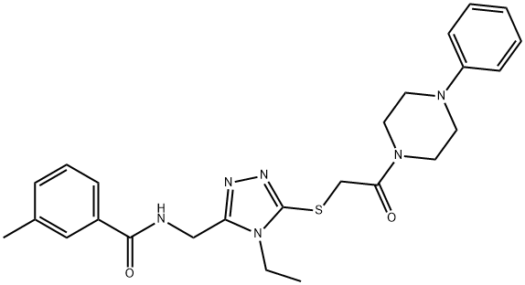 N-[(4-ethyl-5-{[2-oxo-2-(4-phenyl-1-piperazinyl)ethyl]sulfanyl}-4H-1,2,4-triazol-3-yl)methyl]-3-methylbenzamide 구조식 이미지