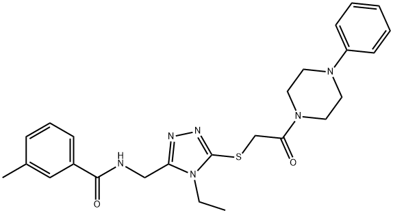 N-[(4-ethyl-5-{[2-oxo-2-(4-phenyl-1-piperazinyl)ethyl]sulfanyl}-4H-1,2,4-triazol-3-yl)methyl]-3-methylbenzamide Structure