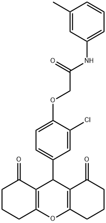 2-[2-chloro-4-(1,8-dioxo-2,3,4,5,6,7,8,9-octahydro-1H-xanthen-9-yl)phenoxy]-N-(3-methylphenyl)acetamide Structure