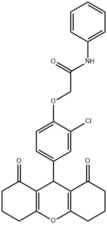2-[2-chloro-4-(1,8-dioxo-2,3,4,5,6,7,8,9-octahydro-1H-xanthen-9-yl)phenoxy]-N-phenylacetamide Structure