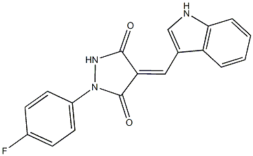 1-(4-fluorophenyl)-4-(1H-indol-3-ylmethylene)-3,5-pyrazolidinedione 구조식 이미지