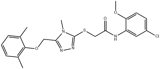 N-(5-chloro-2-methoxyphenyl)-2-({5-[(2,6-dimethylphenoxy)methyl]-4-methyl-4H-1,2,4-triazol-3-yl}sulfanyl)acetamide Structure