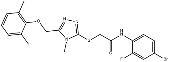 N-(4-bromo-2-fluorophenyl)-2-({5-[(2,6-dimethylphenoxy)methyl]-4-methyl-4H-1,2,4-triazol-3-yl}sulfanyl)acetamide 구조식 이미지