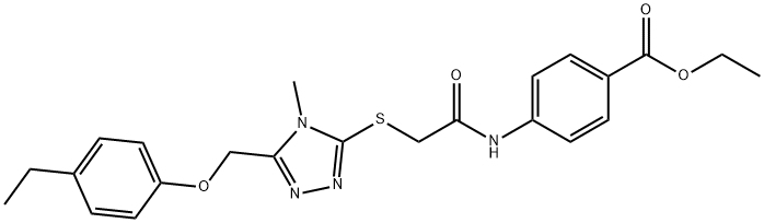 ethyl 4-{[({5-[(4-ethylphenoxy)methyl]-4-methyl-4H-1,2,4-triazol-3-yl}sulfanyl)acetyl]amino}benzoate Structure