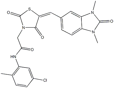 N-(5-chloro-2-methylphenyl)-2-{5-[(1,3-dimethyl-2-oxo-2,3-dihydro-1H-benzimidazol-5-yl)methylene]-2,4-dioxo-1,3-thiazolidin-3-yl}acetamide Structure